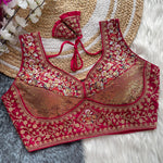 Premium Embroidered Designer Blouse – Ready-Made, Fully Stitched with Sequin & Thread Work