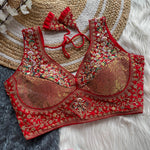 Premium Embroidered Designer Blouse – Ready-Made, Fully Stitched with Sequin & Thread Work