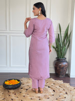 Luxurious Lavender Embroidered Chanderi Silk Suit Set with Jacquard Butti Dupatta