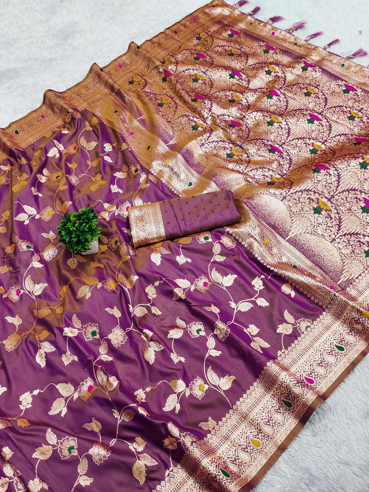 Royal Wine Purple Banarasi Silk Saree Timeless Masterpiece saree for women
