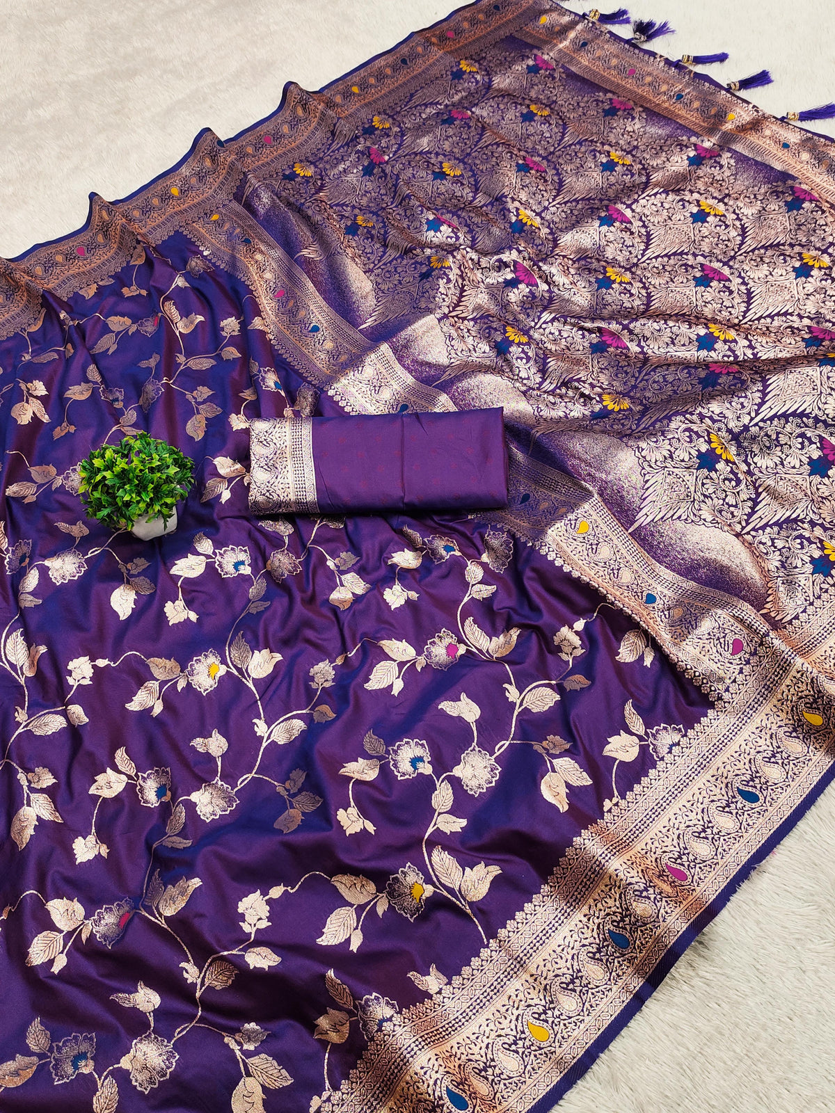 Royal Purple Banarasi Silk Saree A Masterpiece of Elegance and Tradition