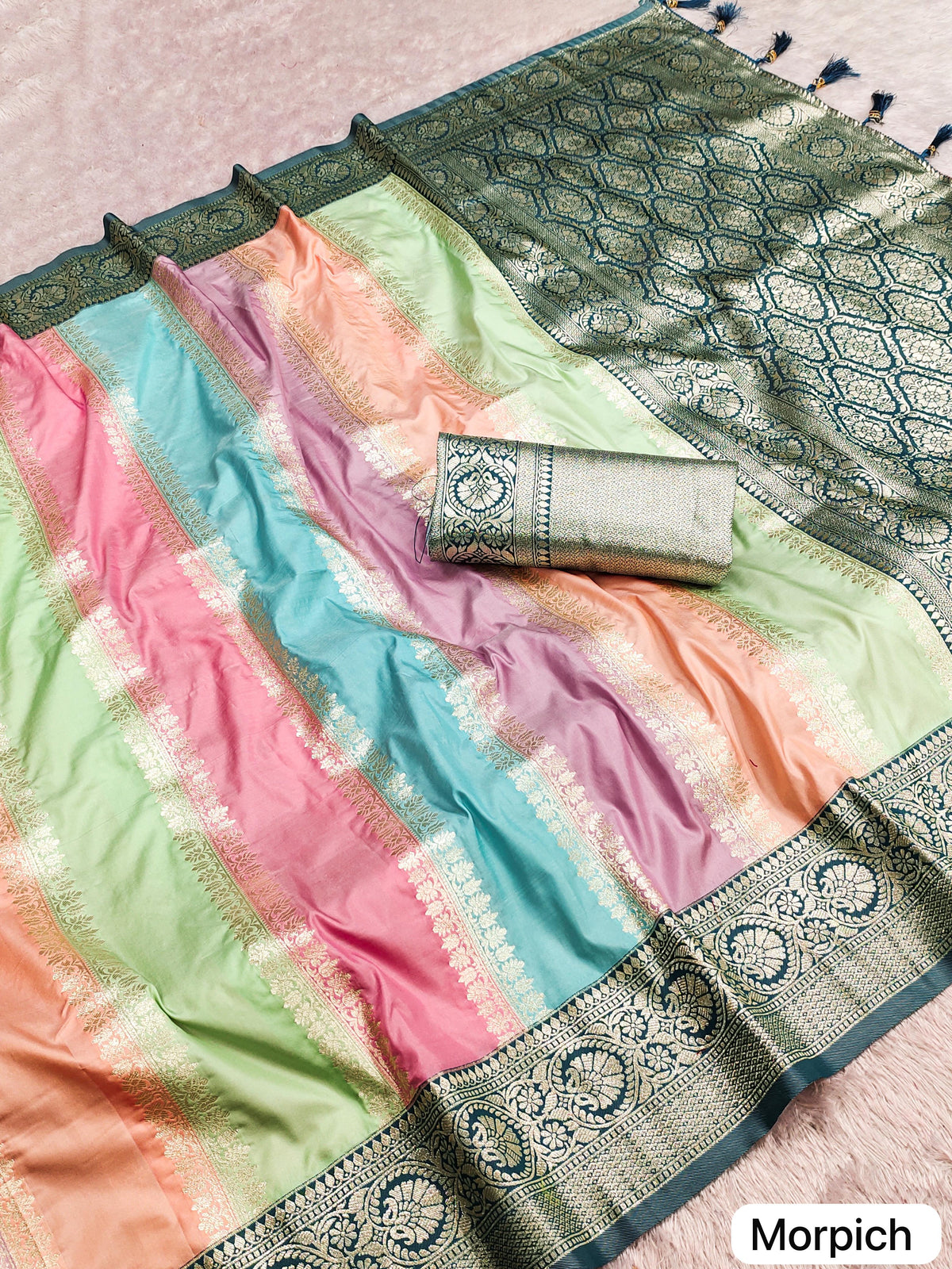 Elegant Morpich Banarasi Silk Saree Timeless Treasure