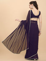 shining rangoli satin silk solid with beautiful sequned embellished lace border saree