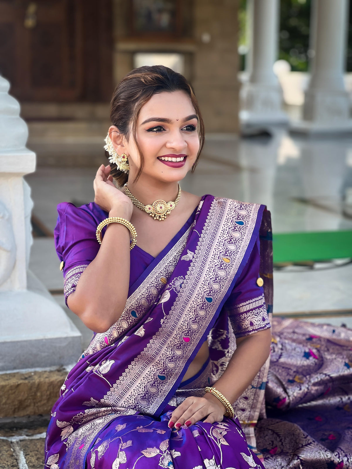 Royal Purple Banarasi Silk Saree A Masterpiece of Elegance and Tradition