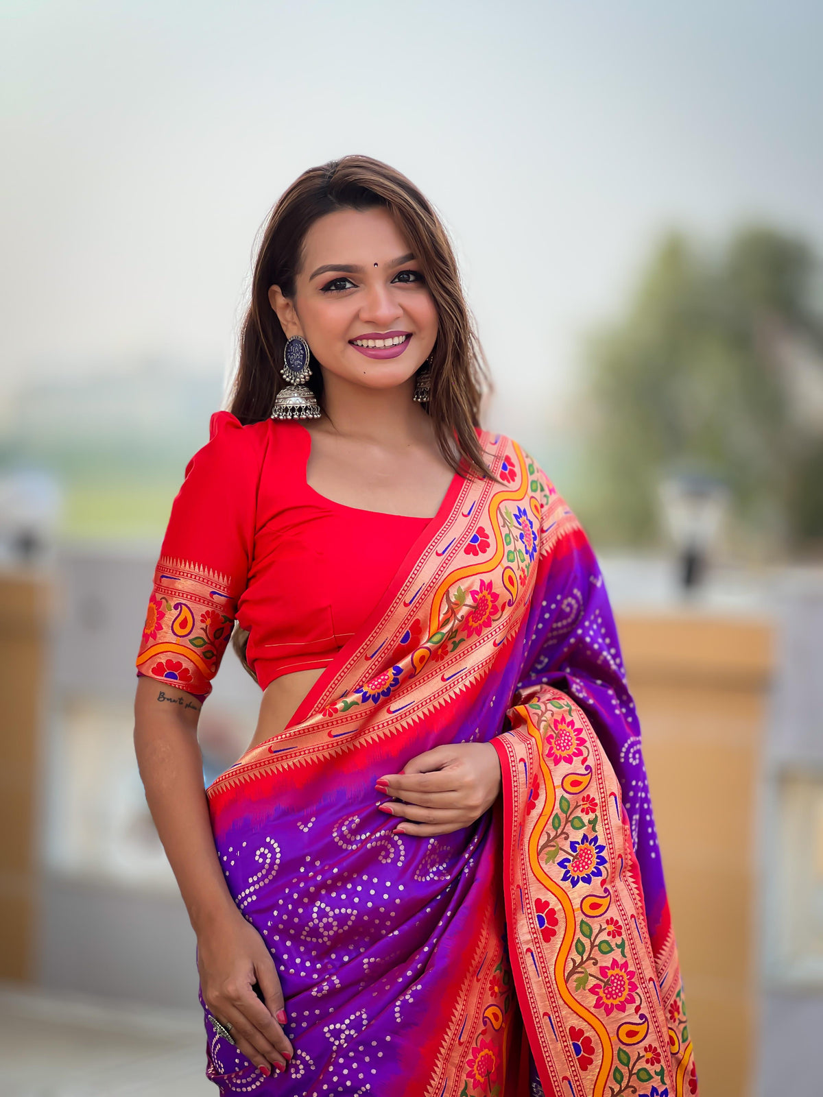 yellow Traditional Paithani saree in green Traditional Handwoven Paithani Saree