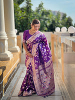 Royal Purple Banarasi Silk Saree A Masterpiece of Elegance and Tradition