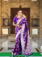 Royal Purple Banarasi Silk Saree A Masterpiece of Elegance and Tradition