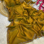 Chiffon Two-Toned Crushed Saree with Beads & Stone Embellishments – Elegant Party & Festive Wear