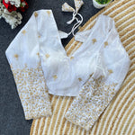 Embroidered Readymade Saree Blouse for Women – Fully Stitched Designer Blouse with Golden Thread Work | Festive & Wedding Wear