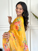 Sunshine Yellow Embroidered Chanderi Silk Kurta Set with Printed Jacquard Butti Dupatta