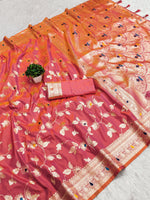 Exquisite Orange Banarasi Silk Saree A Timeless Beauty for Grand Occasions