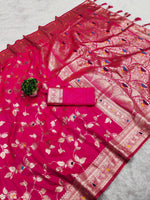 Elegant Rani Pink Banarasi Silk Saree A Regal Masterpiece for Every Occasion Saree For Women