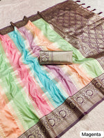 Elegant Magenta And Multicolor Banarasi Silk Saree Blend of Tradition And Grace