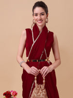 shining rangoli satin silk solid with beautiful sequned embellished lace border saree