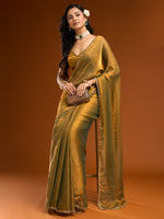 Chiffon Two-Toned Crushed Saree with Beads & Stone Embellishments – Elegant Party & Festive Wear