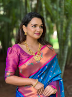 pure heavy Soft paithani silk saree zari weawing designer Meenakari two toned reach fabrics reach pallu saree for women