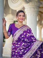 Royal Purple Banarasi Silk Saree A Masterpiece of Elegance and Tradition
