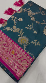 Exquisite Teal and Pink Banarasi Silk Saree Regal Blend of Tradition Elegance saree