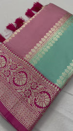 Enchanting Rani Pink And Pastel Banarasi Silk Saree A Statement of Elegance