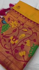 Majestic Yellow-Pink Soft Pethani Silk Saree with Exquisite Meenakari Weaving Saree For Women