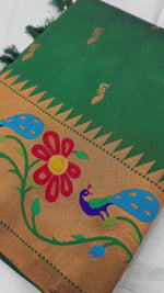 Regal Green and Gold Soft Pethani Silk Saree Saree For Women