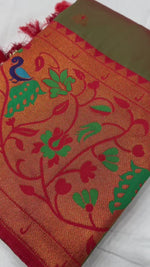 Majestic Mehendi Green Soft Pethani Silk Saree with Rich Meenakari Weaving Saree For Women