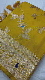 Radiant Yellow Banarasi Silk Saree with Exquisite Zari Weaving Saree For Women