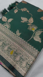 Elegant Bottle Green Banarasi Silk Saree Timeless Classic