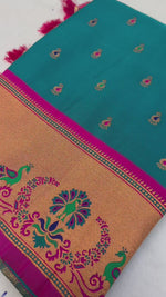 Teal Green Soft Pethani Silk Saree with Exquisite Meenakari Weaving Saree For Women