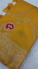 Luxurious Yellow Banarasi Soft Silk Saree For Women