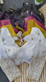 Embroidered Readymade Saree Blouse for Women – Fully Stitched Designer Blouse with Golden Thread Work | Festive & Wedding Wear