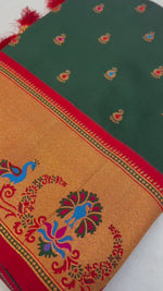Majestic Green Pure Heavy Paithani Silk Saree A Masterpiece of Zari and Meenakari Weaving