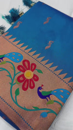 Sky Blue Soft Pethani Silk Grand Occasion Saree For Women