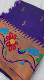 Majestic Purple and Gold Soft Pethani Silk Saree For Women